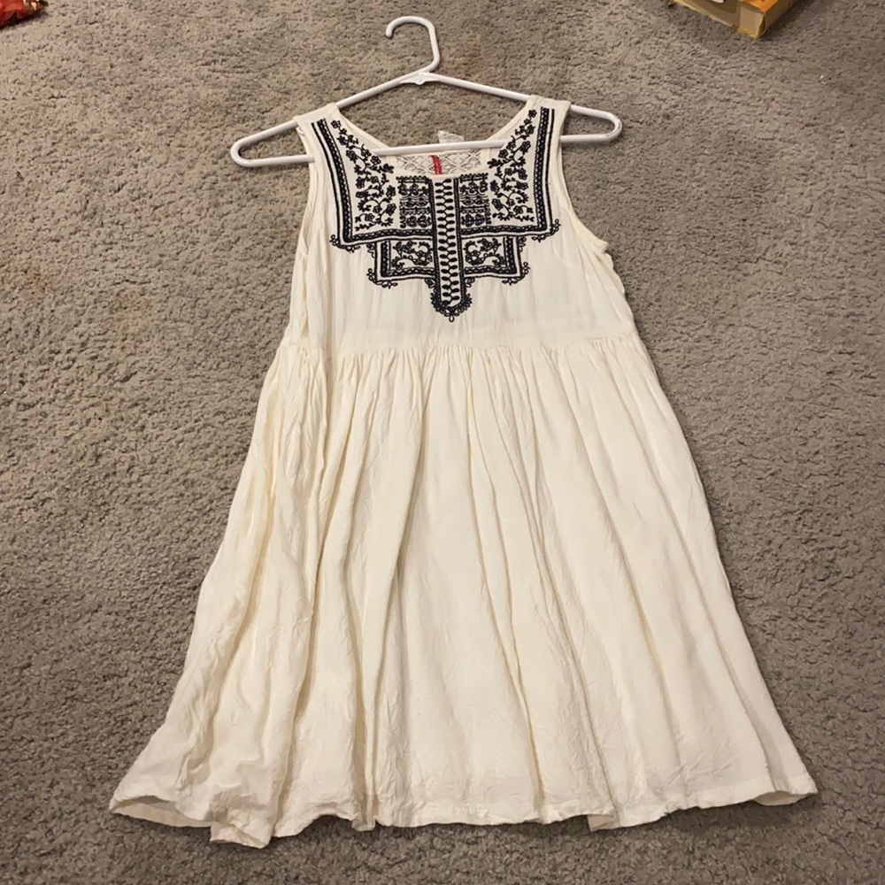 element embroidered babydoll dress
